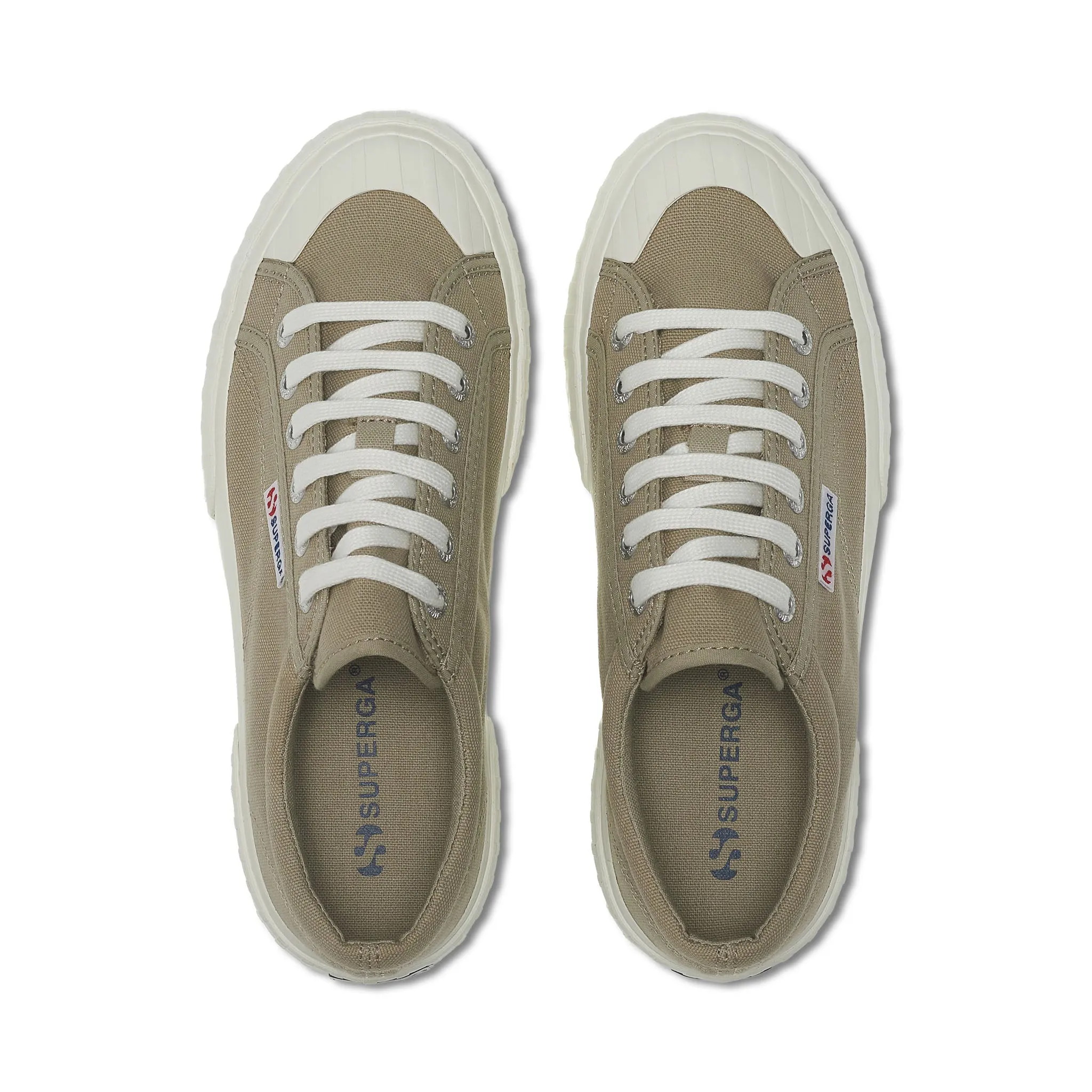 2631 Stripe Platform Sneakers - Grey Fossil Avorio