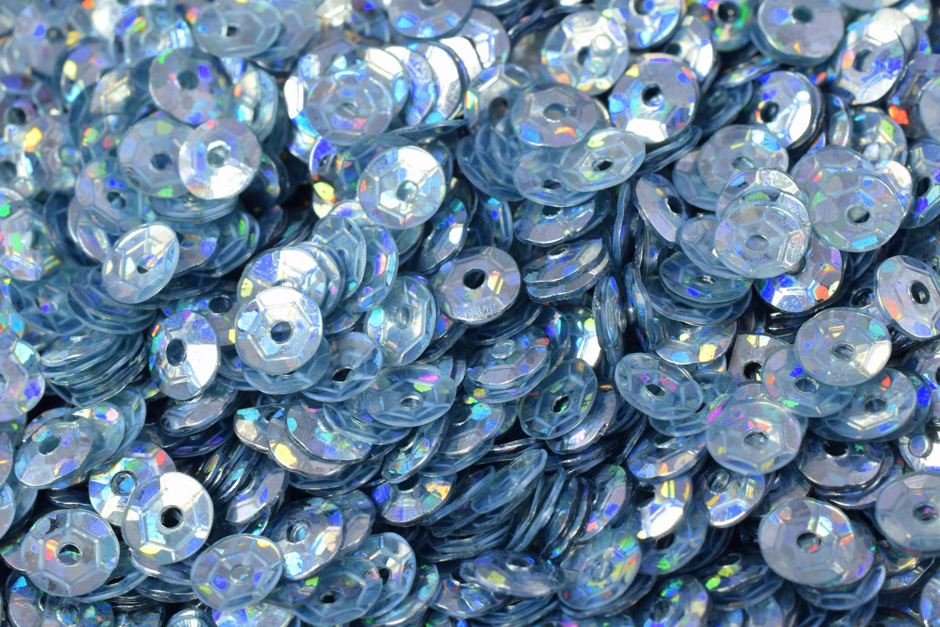 3/4/6mm Blue Silver Cup Glossy Iridescent Round Sequins/Loose Paillettes Sequin,Decorations,garland,applique,trimssewing,theater,costume