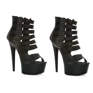 6 Satin Strappy Stiletto With Studs