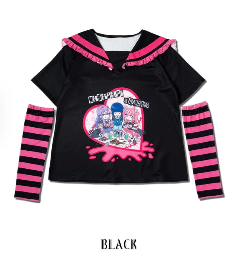 ACDC Rag X Menherachan Harajuku Emo Sailor Shirts with Arm Covers