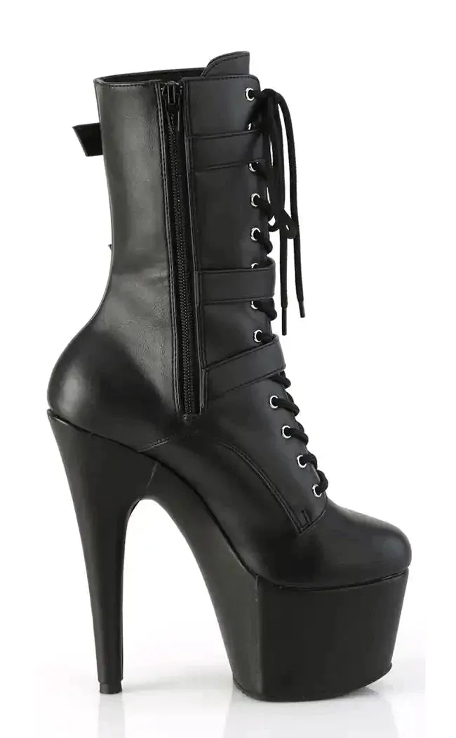 ADORE-1043 Black Vegan Leather Boots [In Stock]