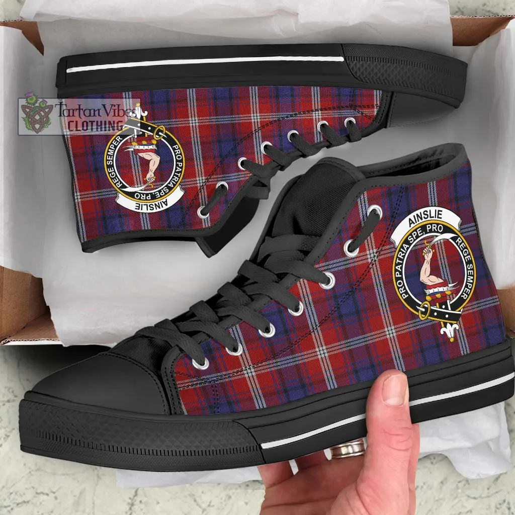 Ainslie Tartan High Top Shoes with Family Crest