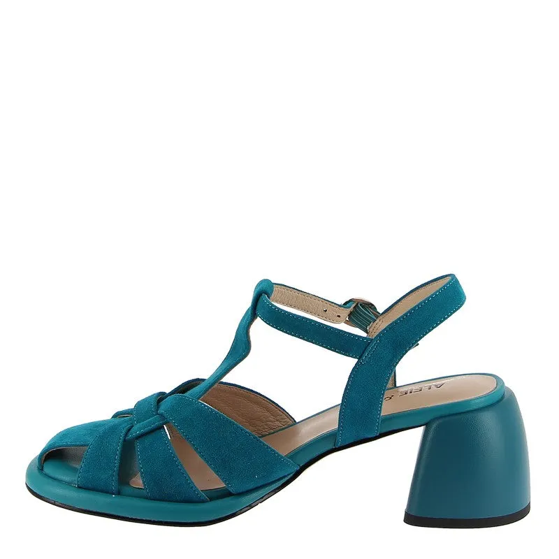 Alfie & Evie Yael Turquoise Suede Heel