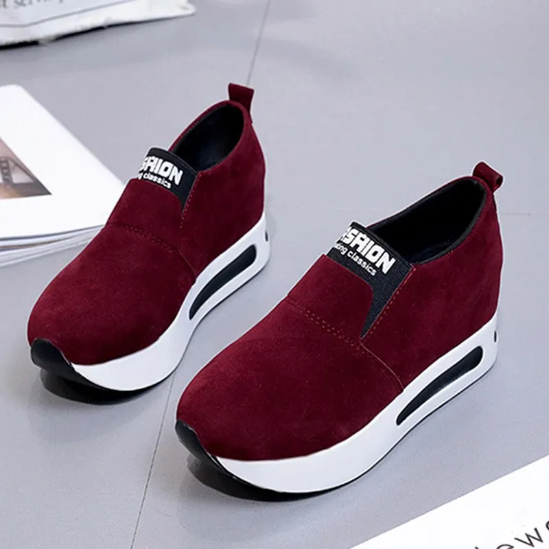 Amozae platform shoes Flat Shoes women Slip On Casual Platform Shoes women winter women's casual shoes leather shoes slip on sneakers A7