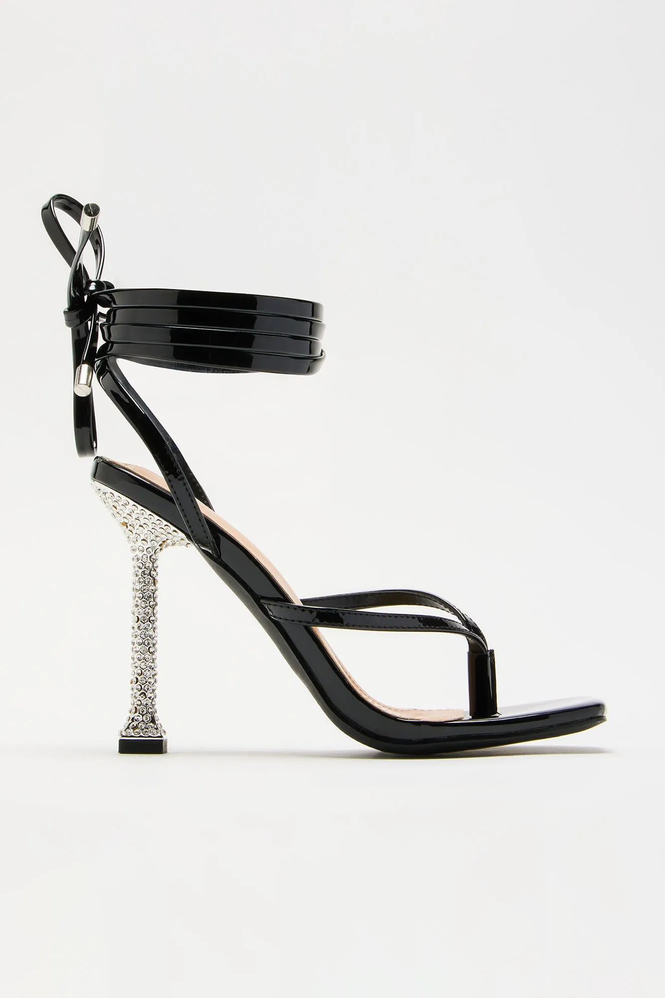 Analise Wrap Up Heeled Sandals - Black