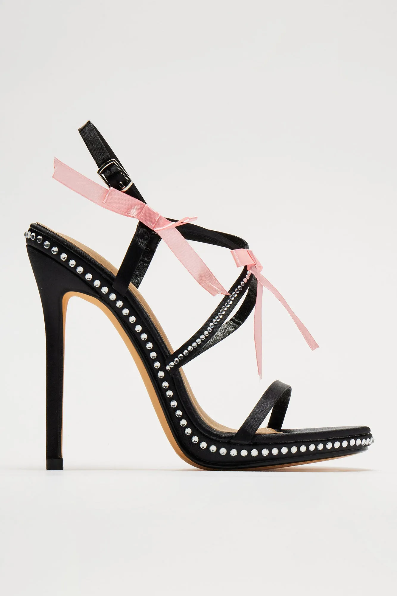 Angel Baby Embellished Heels - Black