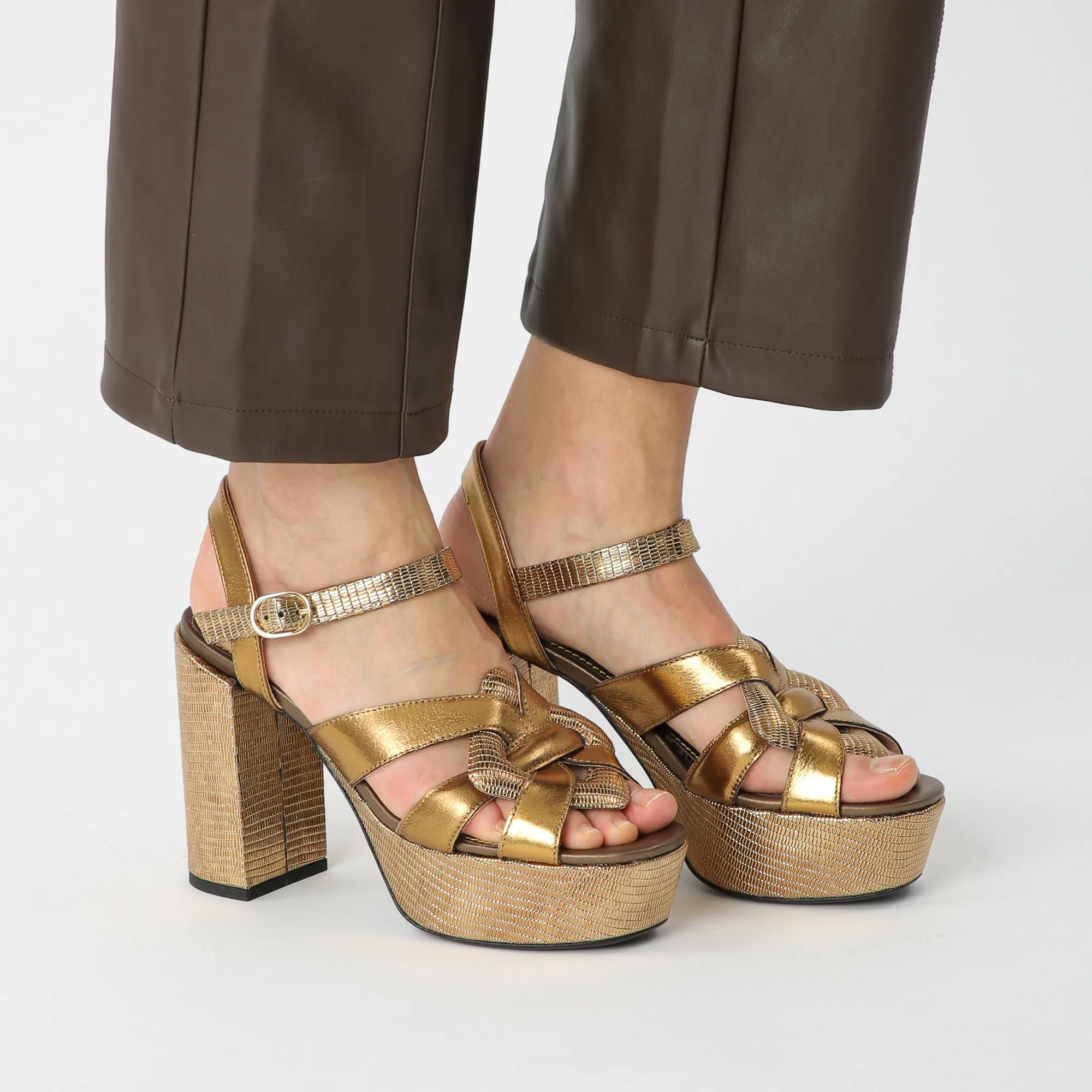 ANNA platform sandal - bronzite