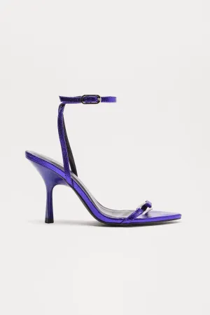 Elegant Purple Arya Metallic Heels for Women - Stylish and Chic Footwear