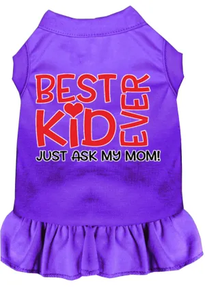 Ask My Mom Screen Print Dog Dress Purple Med (12)