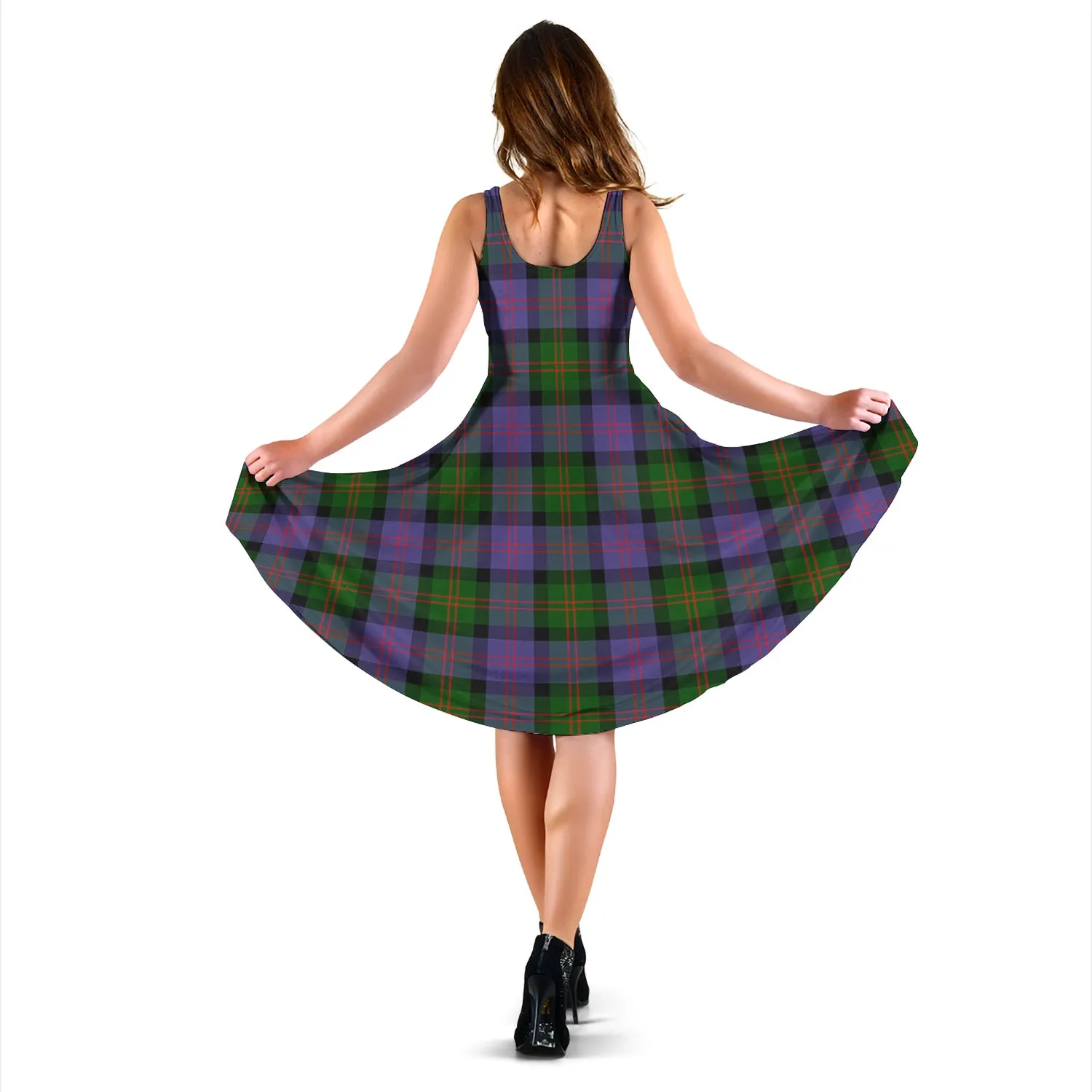 Blair Modern Tartan Sleeveless Midi Womens Dress