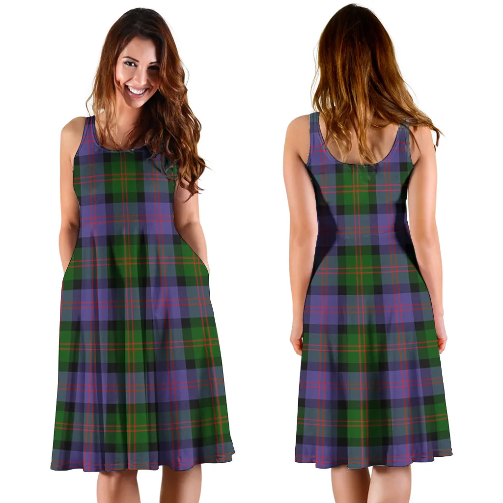 Blair Modern Tartan Sleeveless Midi Womens Dress