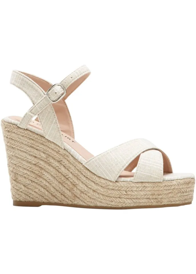 Bodyflirt wedge sandals, beige