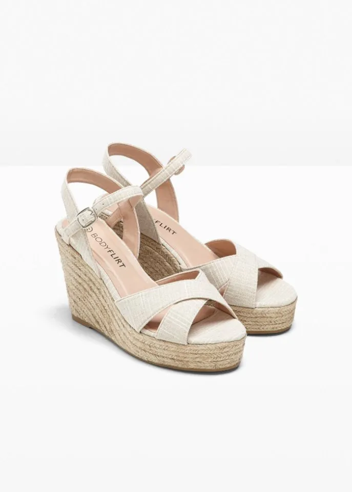 Bodyflirt wedge sandals, beige