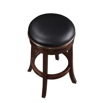 Boraam 29" Backless Barstool Cappuccino: Faux Leather, Swivel Seat, Wood Legs, 300 lbs Capacity