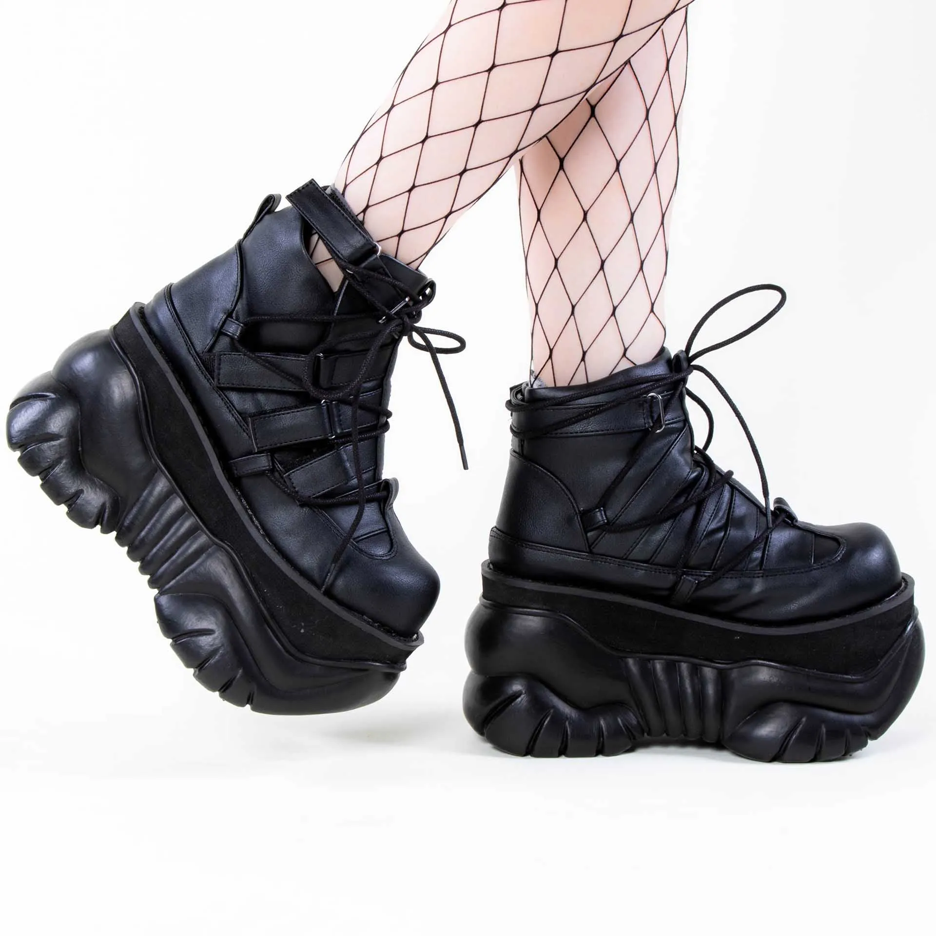 BOXER-13 Black Platform Sneakers (AU Stock)