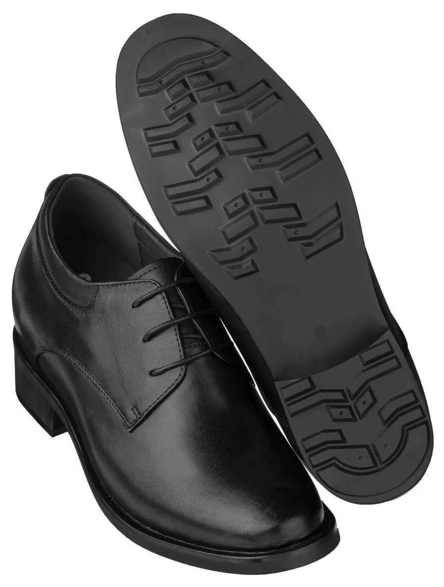 CALDEN 4-Inch Taller Black Classic Derby Elevator Shoes - K59510