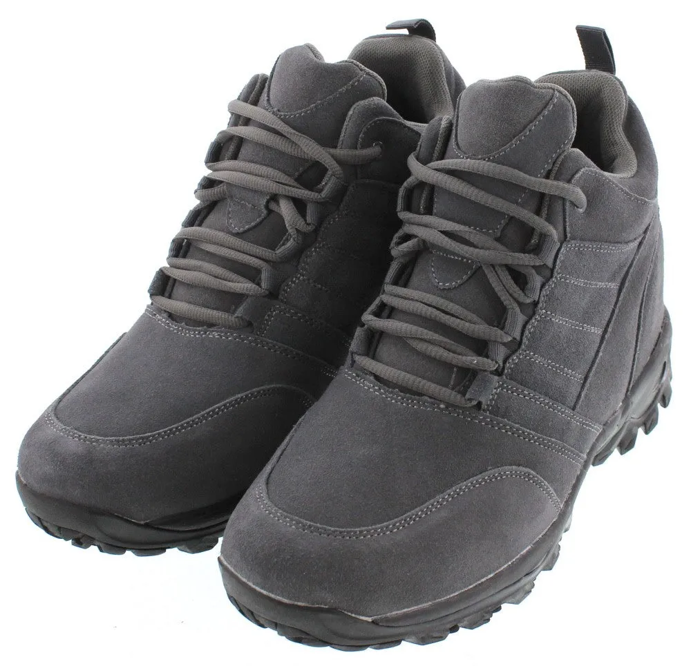 CALTO - H0032 - 4 Inches Taller (Grey) - Hiking Style Boots