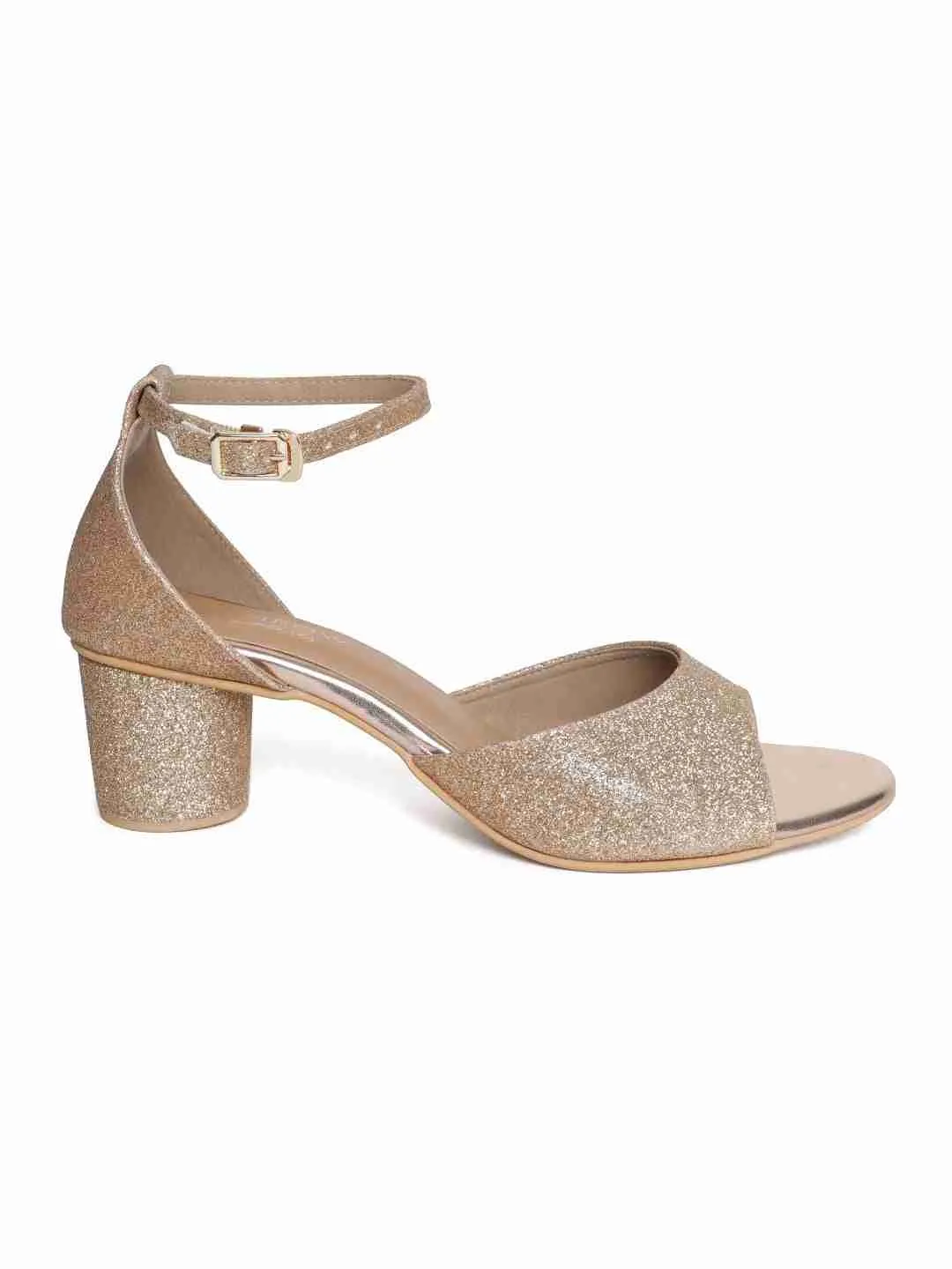 Carmen Gold Block Heel