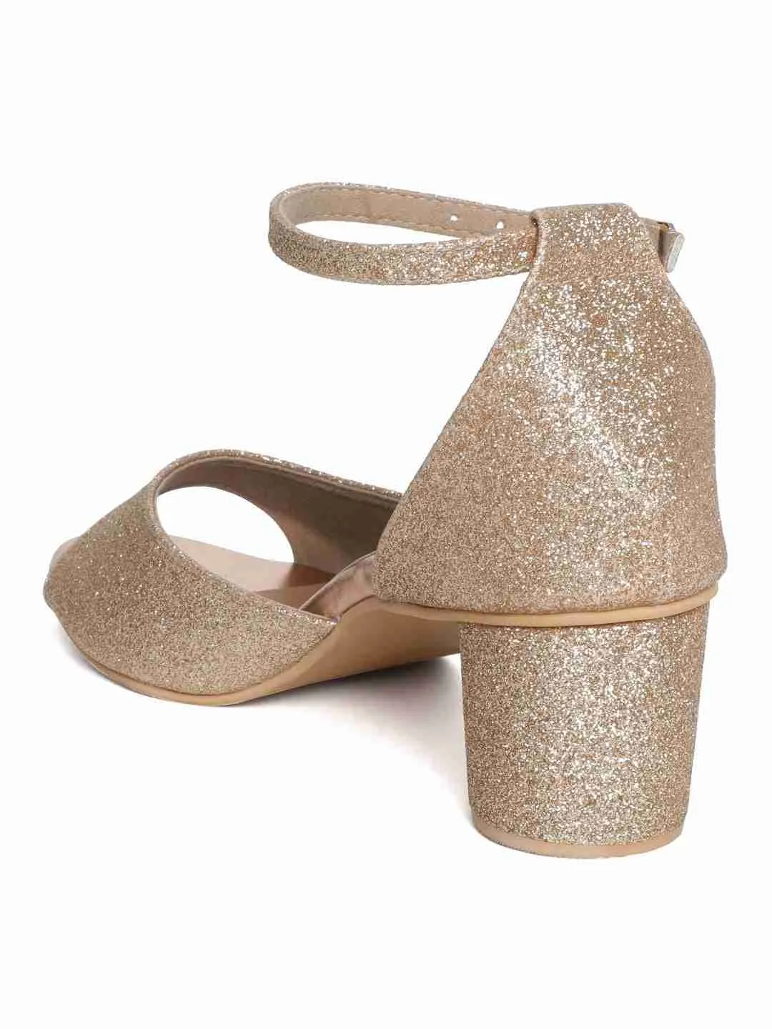 Carmen Gold Block Heel