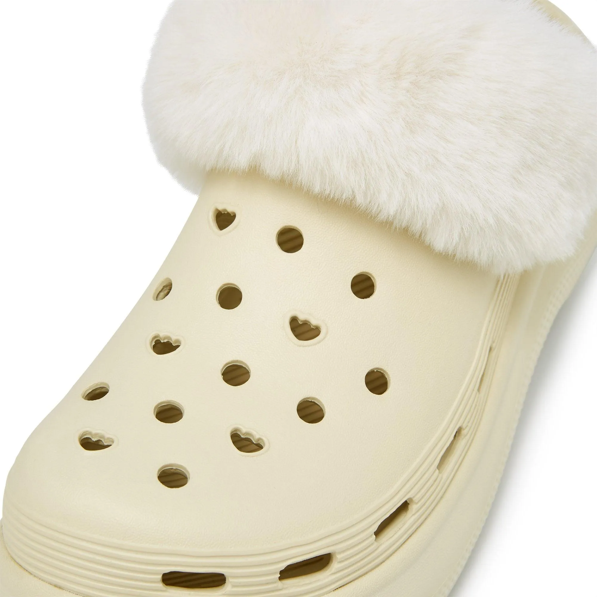 Craze Fur Crocs Off-White