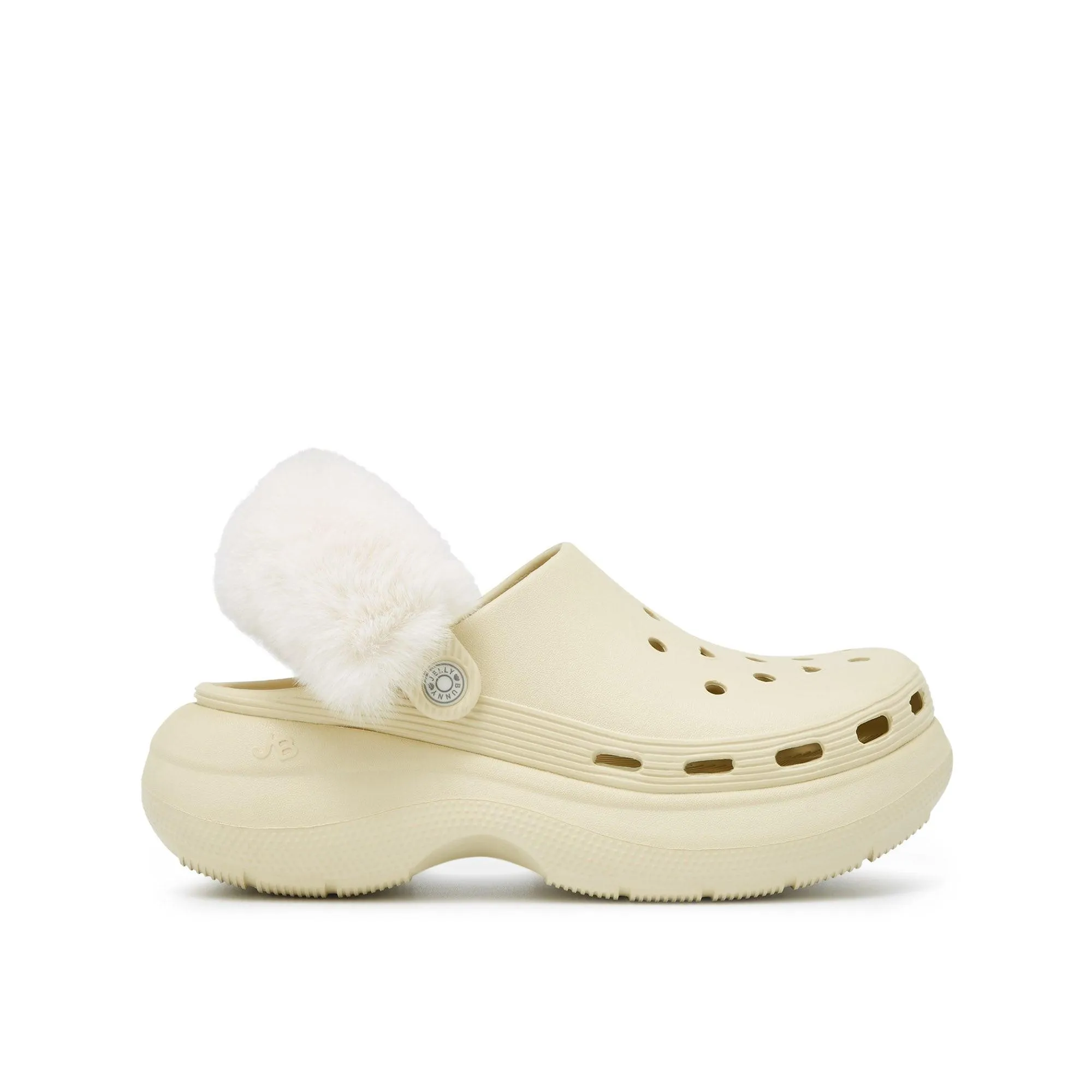 Craze Fur Crocs Off-White