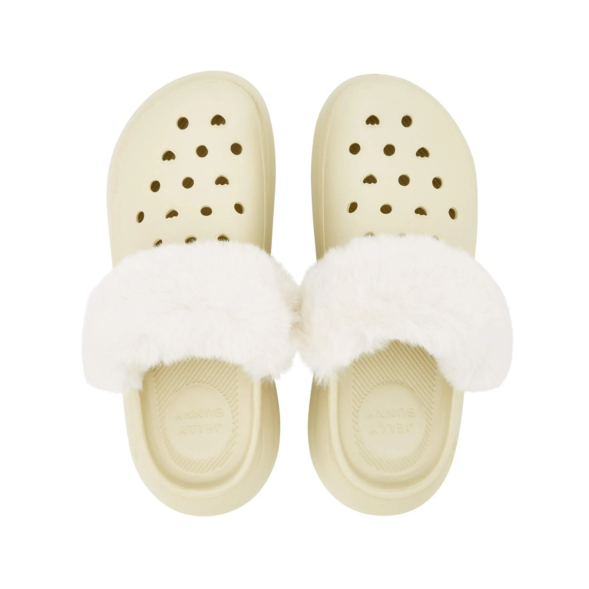 Craze Fur Crocs Off-White