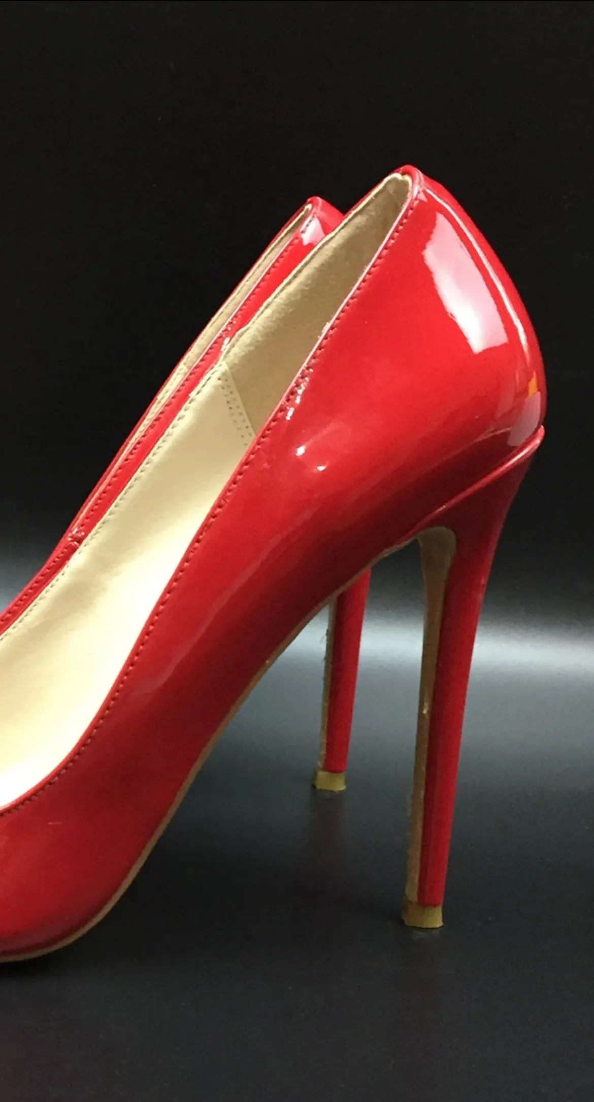 Custom color Patent leather Peeptoe Pumps