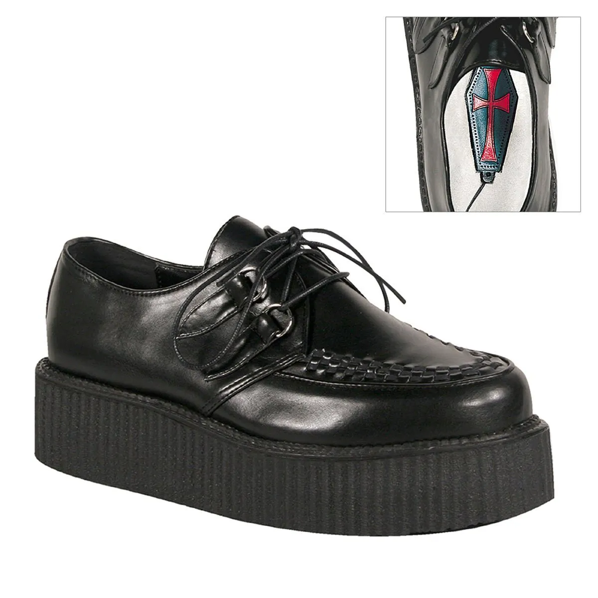 Demonia V-CREEPER-502 | Black Vegan Leather Unisex Creepers