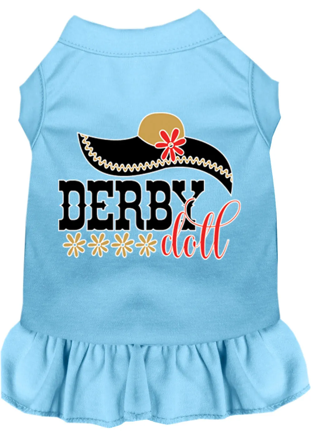 Derby Doll Screen Print Dog Dress Baby Blue Xxxl (20)