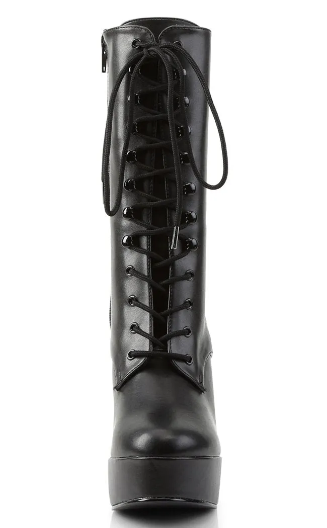 ELECTRA-1020 Black Vegan Leather Ankle Boots