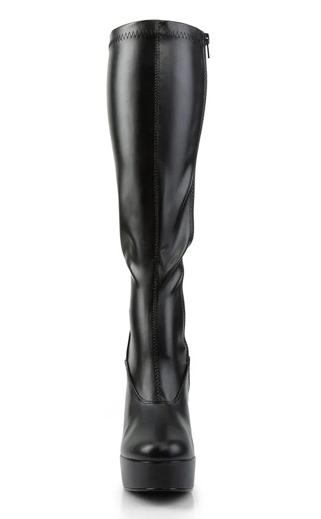 ELECTRA-2000Z Black Vegan Leather Knee High Boots