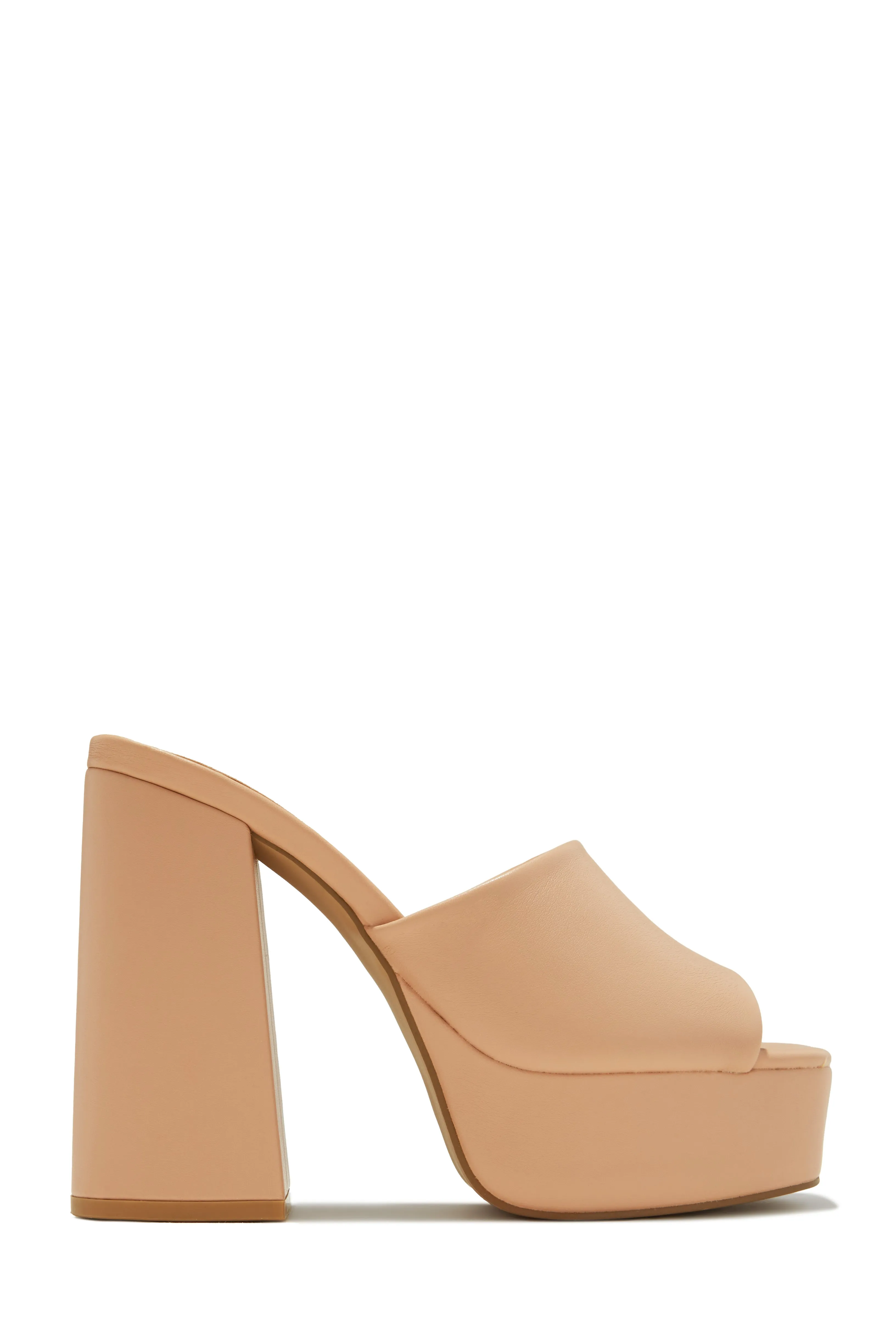 Emily Platform Block Heel Mules - White