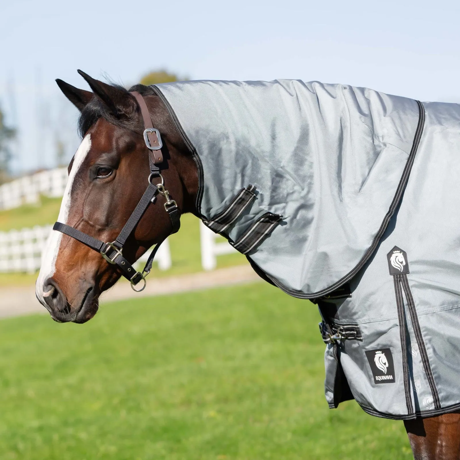 Equinavia Thunder 360 Detachable Neck Turnout Sheet - Pewter Gray E24011