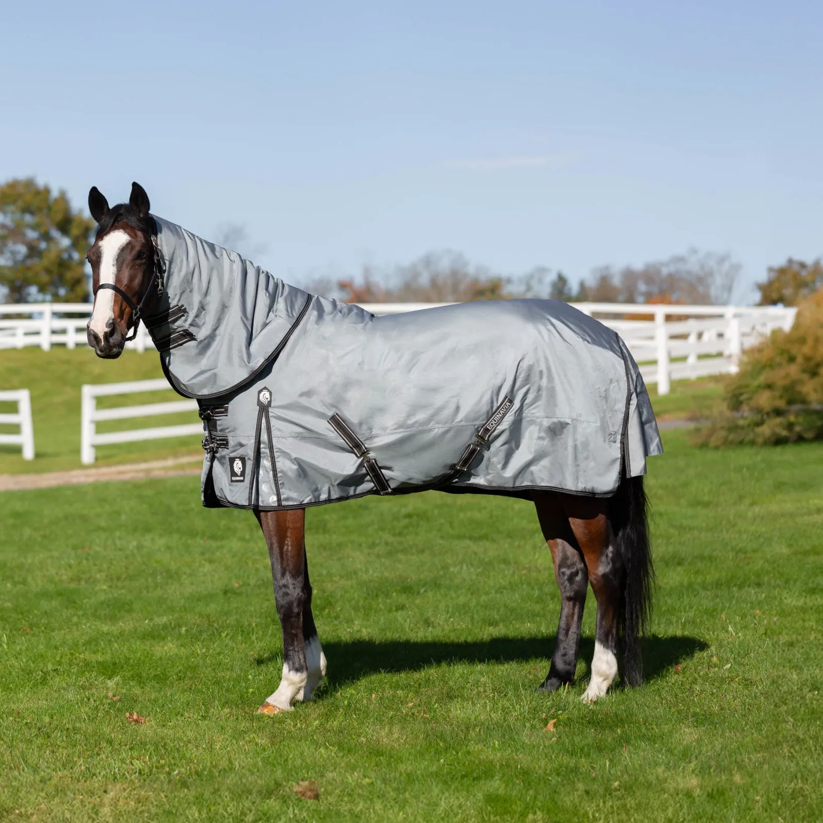 Equinavia Thunder 360 Detachable Neck Turnout Sheet - Pewter Gray E24011