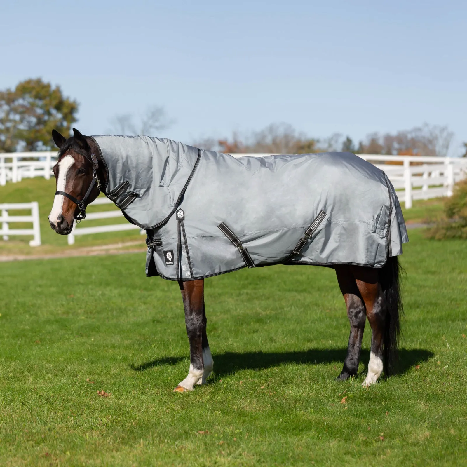 Equinavia Thunder 360 Detachable Neck Turnout Sheet - Pewter Gray E24011