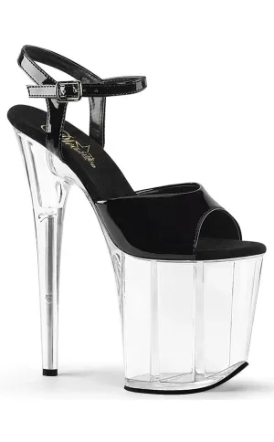 FLAMINGO-809 Black Patent & Clear Platform Heels