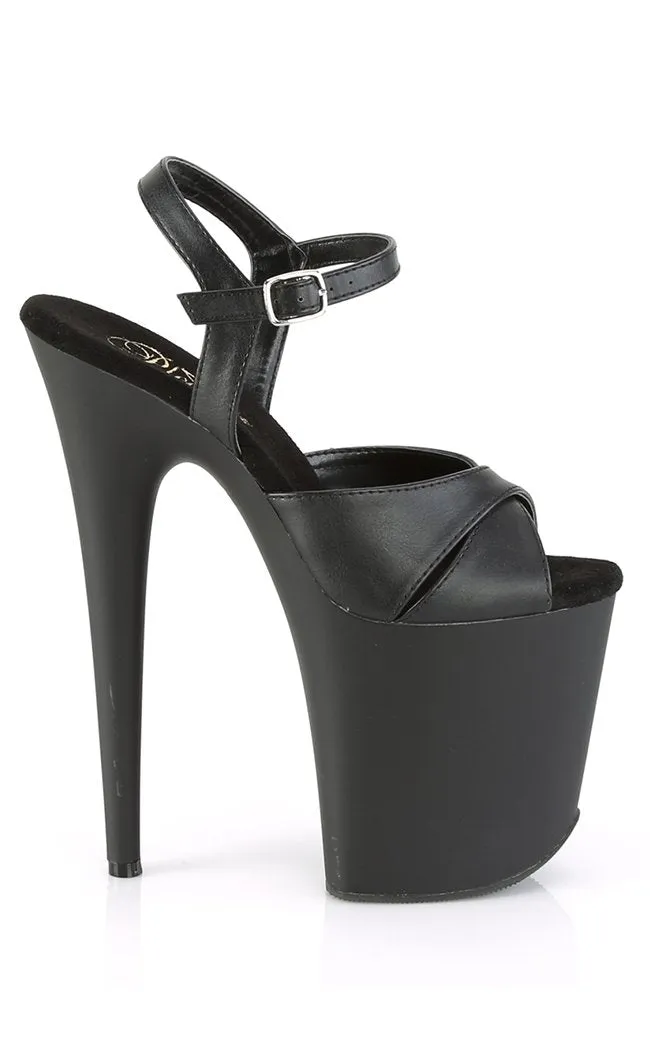 FLAMINGO-816 Black Peep Toe Platform Heels