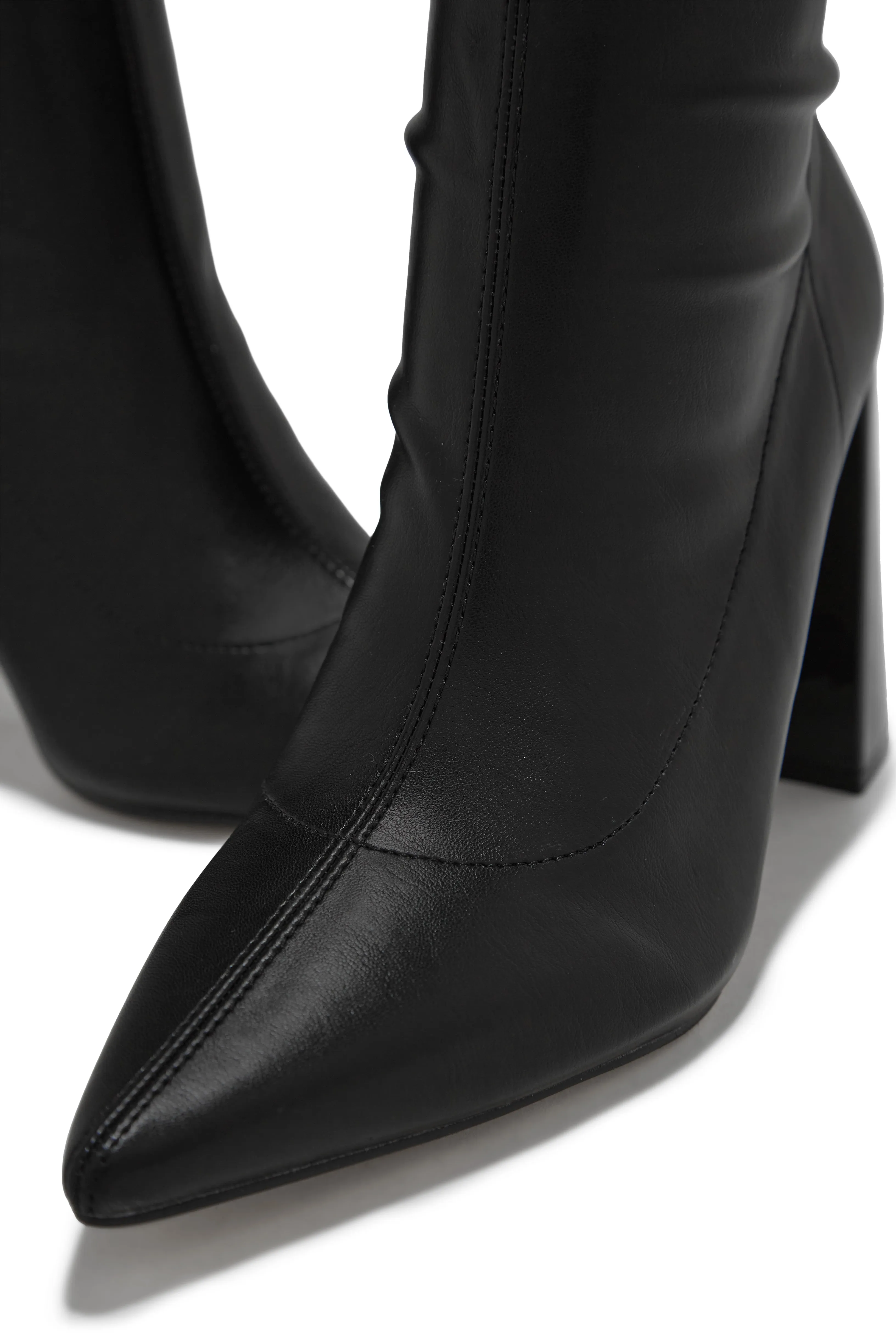 Giselle Block Heel Ankle Boots - Black