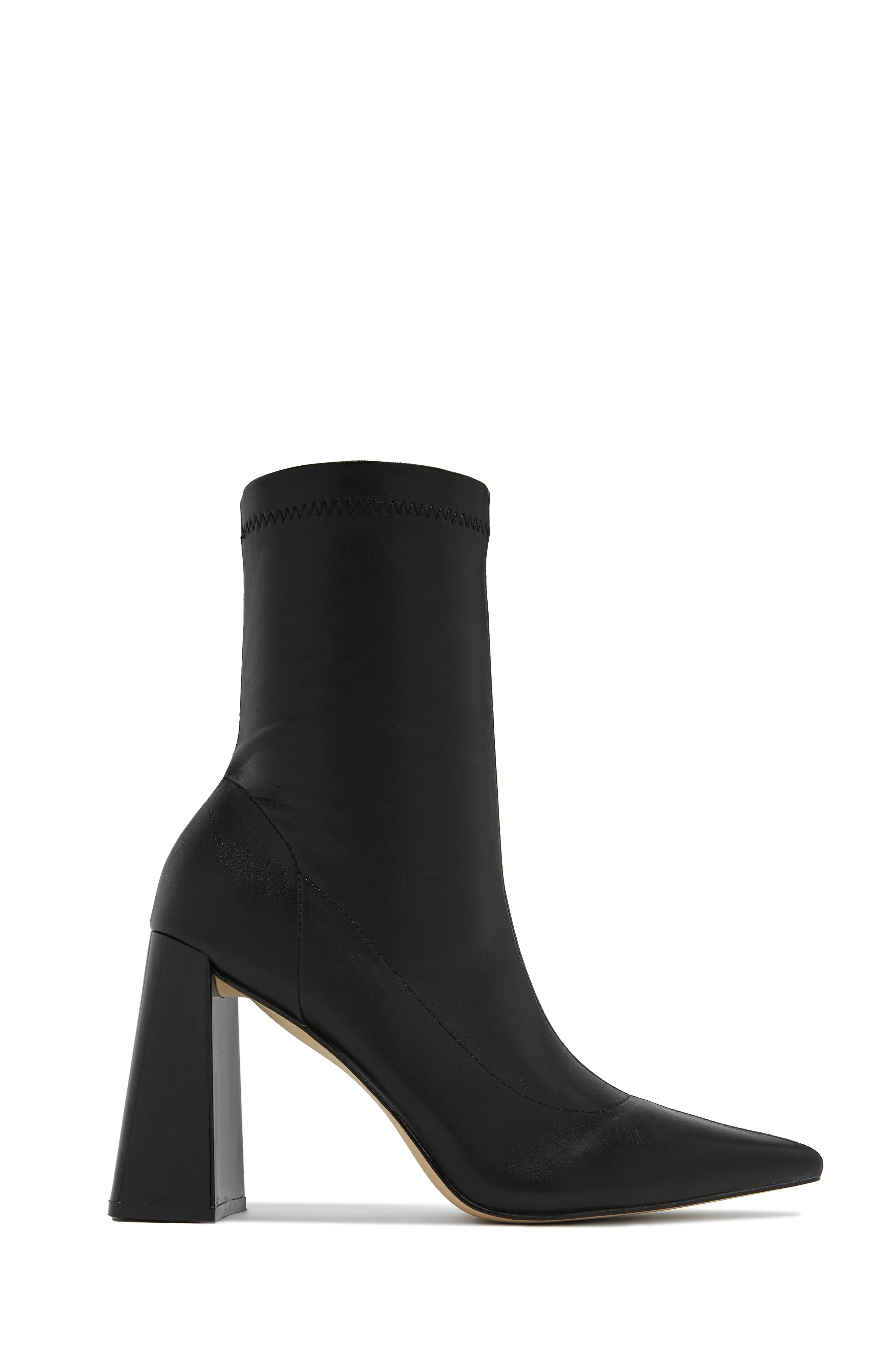 Giselle Block Heel Ankle Boots - Black