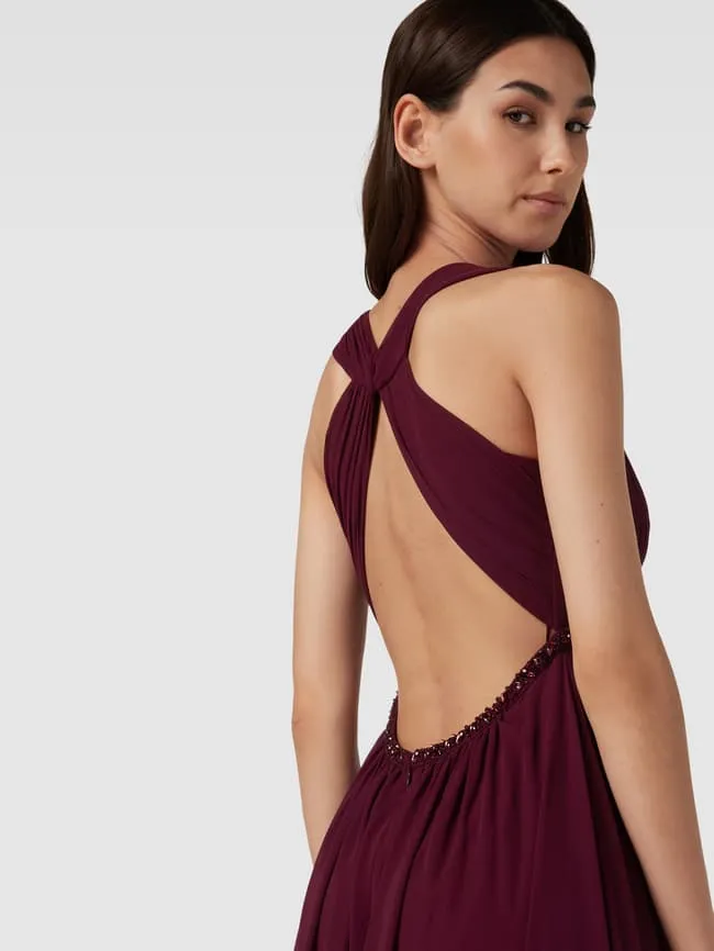 Jake*s Cocktail Ruffle Evening Dress, Cherry Red