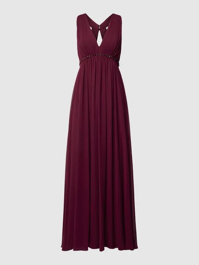 Jake*s Cocktail Ruffle Evening Dress, Cherry Red