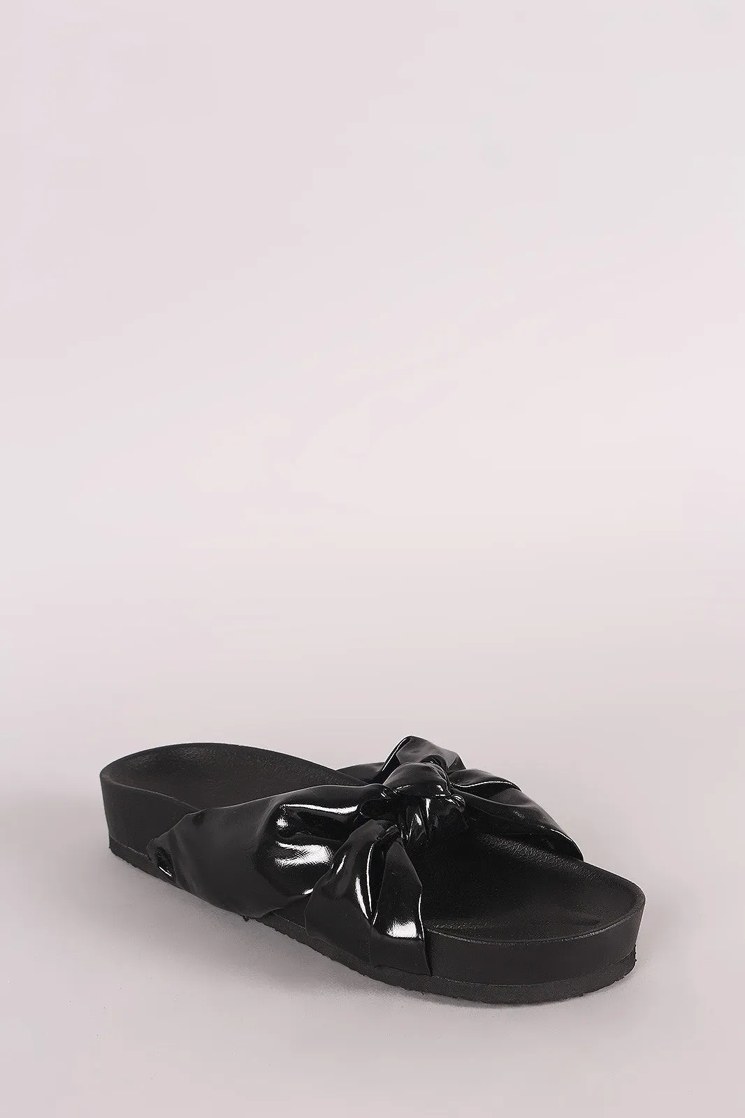 Knotted Open Toe Slide Sandal