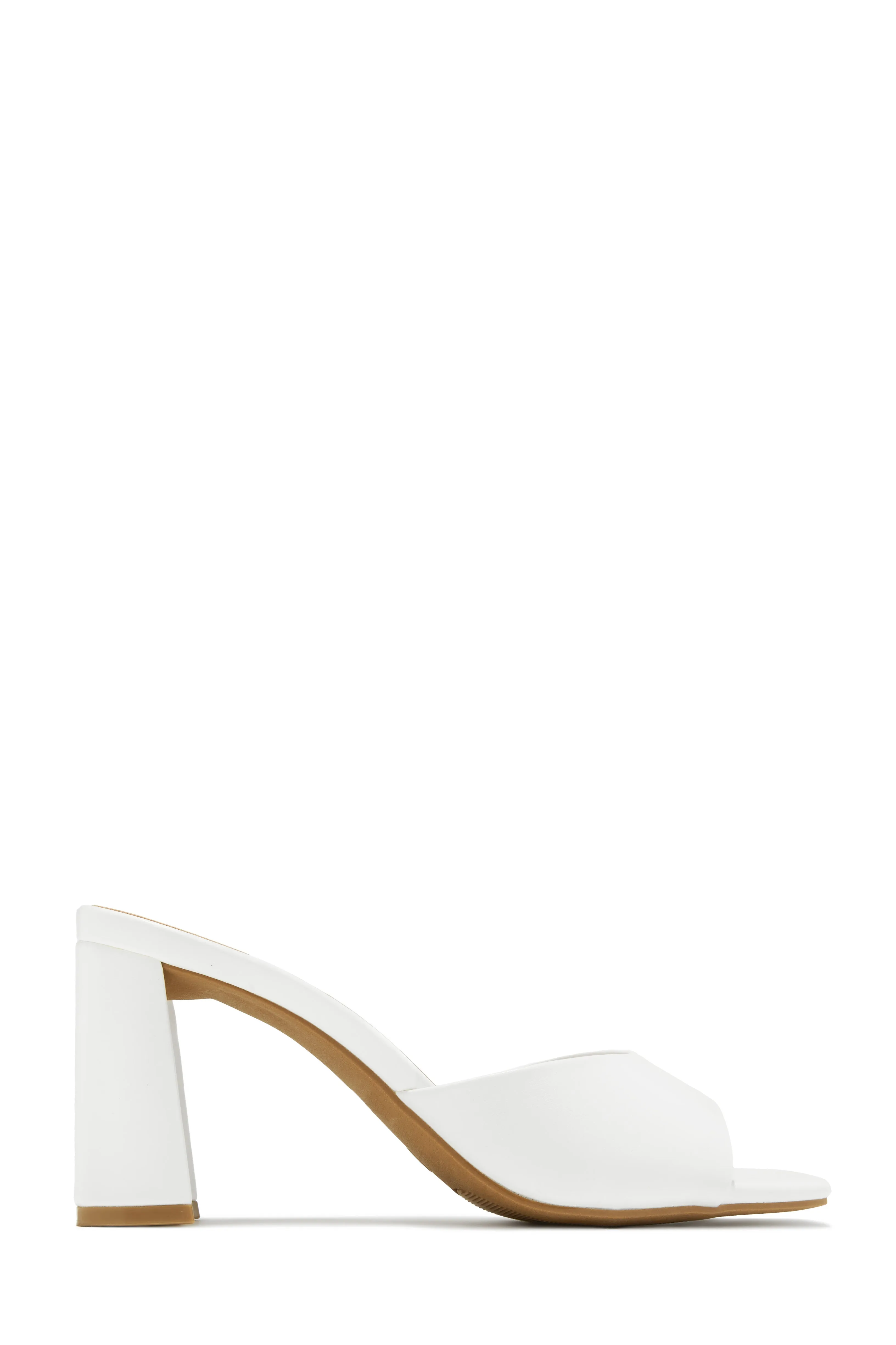 Layla Block Heel Mules - White