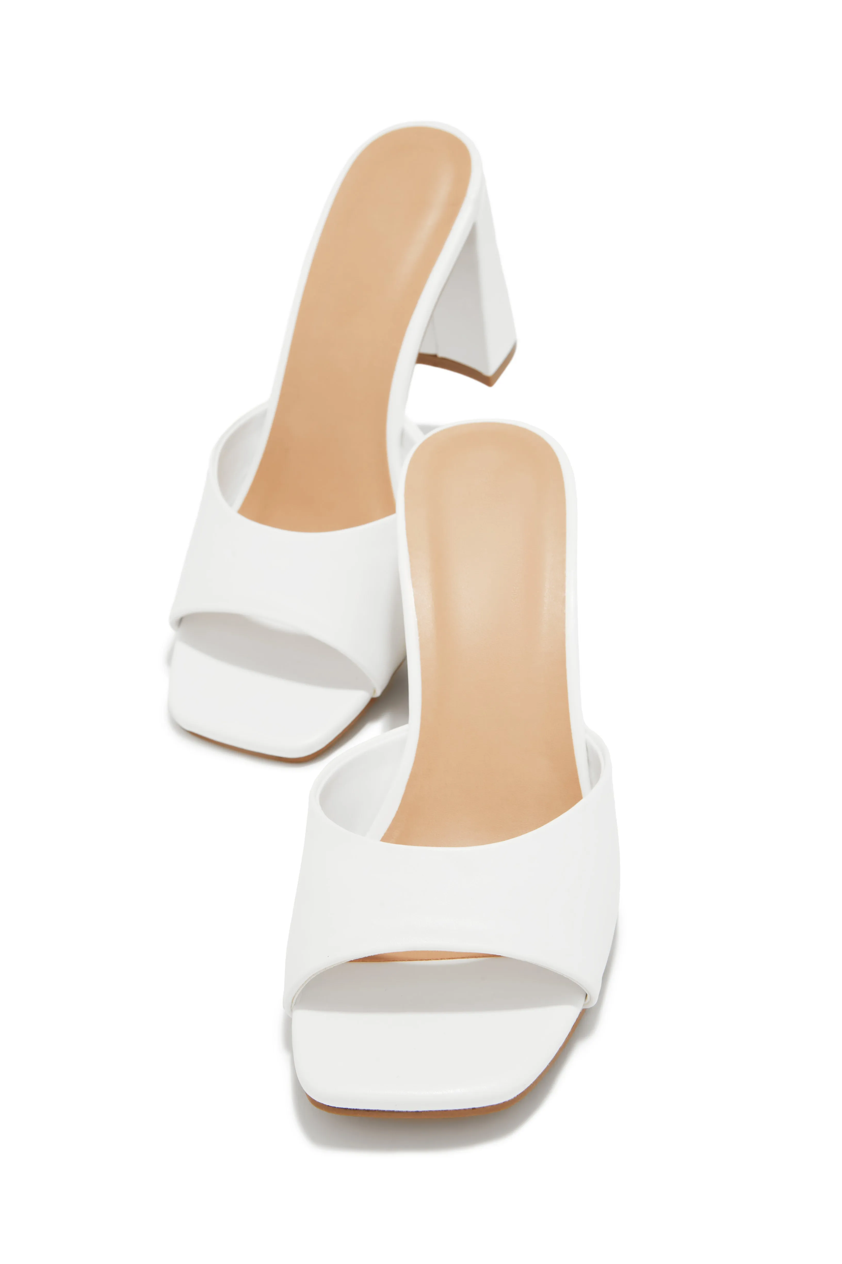 Layla Block Heel Mules - White