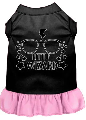 Little Wizard Screen Print Dog Dress Black With Light Pink Xxl (18)