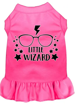 Little Wizard Screen Print Dog Dress Bright Pink Med (12)