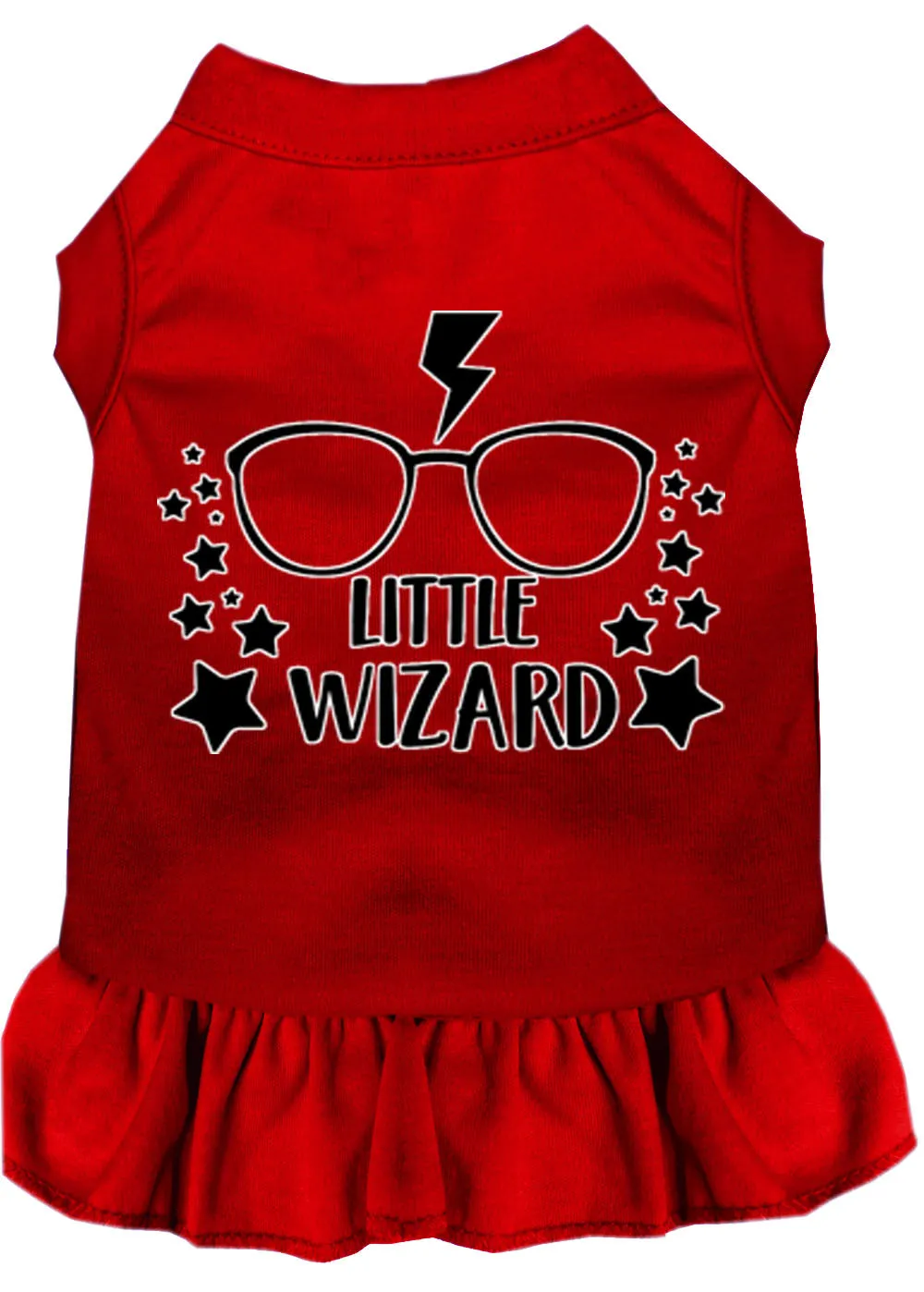 Little Wizard Screen Print Dog Dress Red Lg (14)