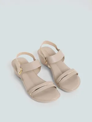 LUNA BLU Beige Slingback Sandals