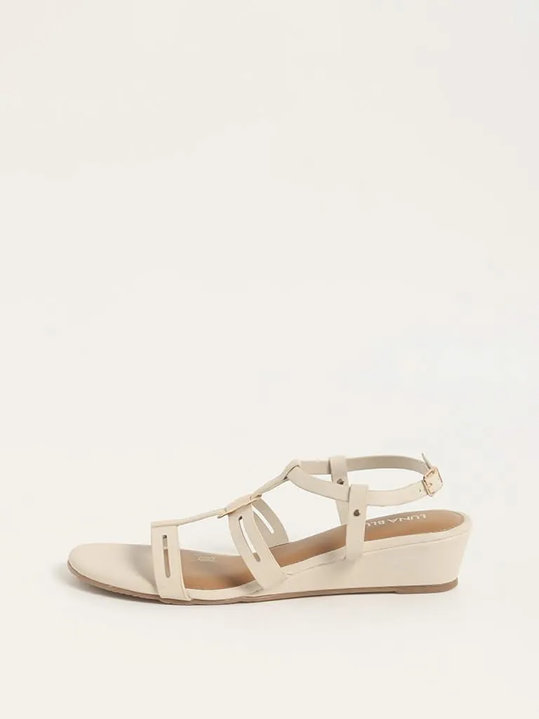 LUNA BLU Ivory Sling-Back Sandals