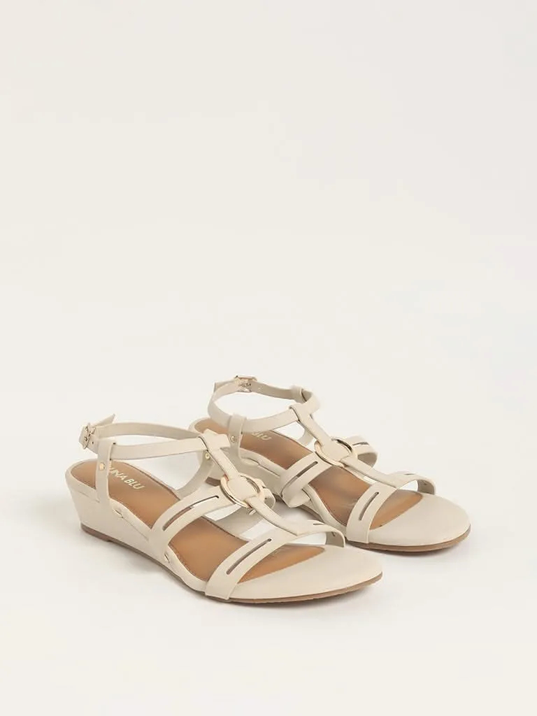 LUNA BLU Ivory Sling-Back Sandals